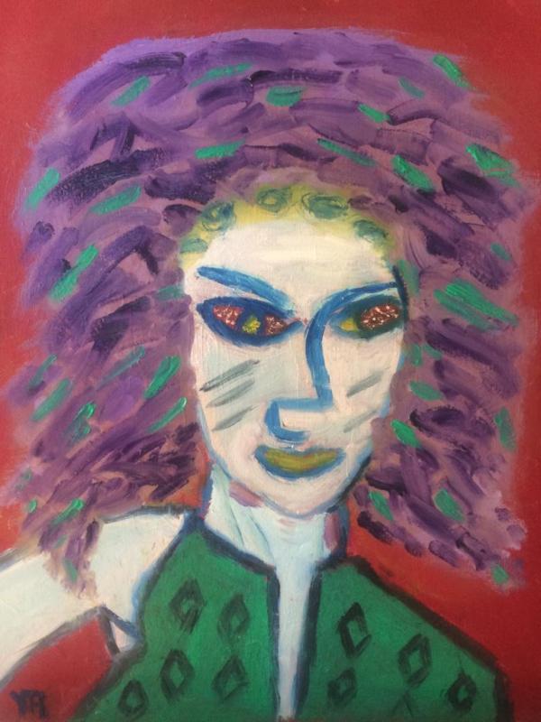 Portrait de jeanne huile sur toile 46x36 2020